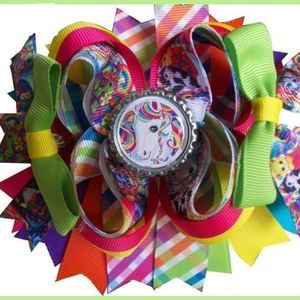 4.5 INCH RAINBOW UNICORN HAIRBOW